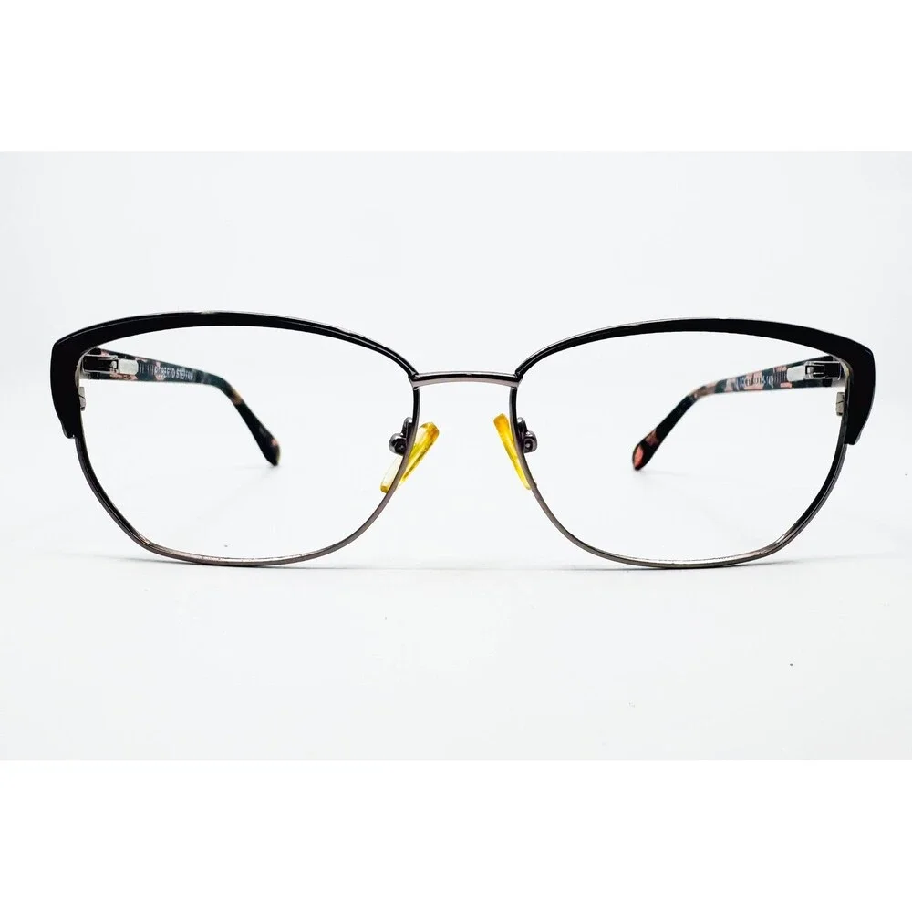 Roberto Steffani Eyeglass Frames Womens Black Pink RS-163 Cat Eye 56-15-140